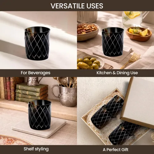 Miniatura 5 de Handicrafts Home Juego de 4 vasos de chupito hechos a mano, patrón entrecruzado de 6.5 onzas, chupitos de whisky vikingo naturales para cócteles