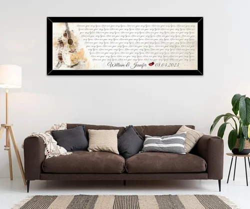 Miniatura 8 de SANTANNA Letras de música personalizadas, impresiones artísticas para decoración de pared (Donde el amor comienza los recuerdos)