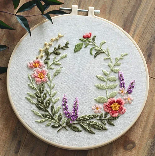 Miniatura 3 de Awesocrafts Kit de bordado, corona de flores, plantas de amor, gama completa de kits de bordado para principiantes y adultos, patrones fáciles