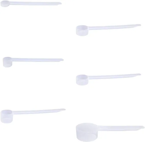 Miniatura 24 de Conjunto de 5 cucharas medidoras de plástico, 6 cucharadas (90 cc 3/8 taza 3 oz. 90 mL) con mango largo para polvos, gránulos, café, comida