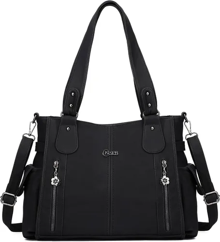KL928 - Bolsas grandes y bolsos de mano para mujeres con múltiples bolsillos suaves piel sintética y estilo hobo