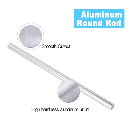 Miniatura 4 de 3/4" 6061 aluminio redondo Rod 12" largo sólido T6511 sacó la barra del torno Stock