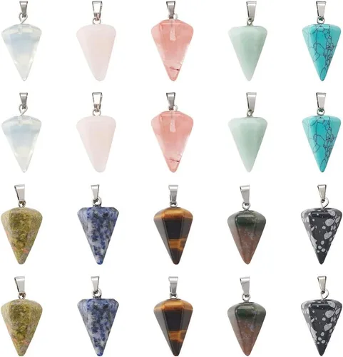 Miniatura 23 de Encantos de piedras preciosas de Fashewelry. Dije de cristal de chakra curativo para la fabricación de joyas., latín, G-G948-18P-FW