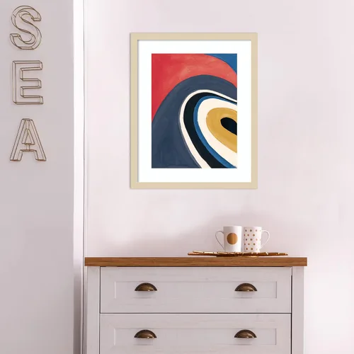 Miniatura 4 de Amanti Art Framed Wall Art Print 21x17 In the Groove I Retro by Danhui Nai, Abstract Wall Art, Modern Contemporary Decor, Small Poster Painting