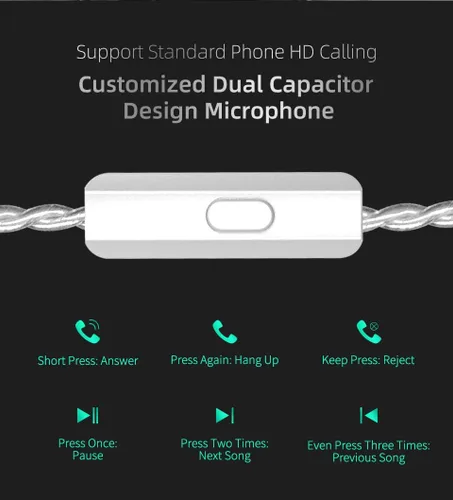 Miniatura 6 de Audífonos intrauriculares KZ ZST X, auriculares con controlador doble híbrido dinámico mejorado ZSTX, audífonos estéreo HiFi IEM con cable Negro