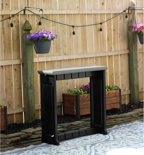 Miniatura 5 de Barra individual gris oscuro superior y base negra, ideal para patio, bañera de hidromasaje, patio trasero, diseño duradero resistente a