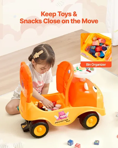 Miniatura 6 de VEVOR Auto de empuje para niños pequeños, Auto de empuje para niños pequeños de 19 a 36 meses, juguete de paseo para niños con bocina y música