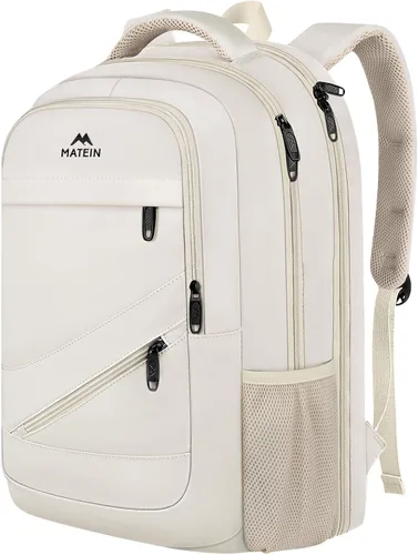 MATEIN - Mochila para laptop de gran capacidad para mujeres, mochila de viaje aprobada por TSA con correa para equipaje y puerto USB, mochila