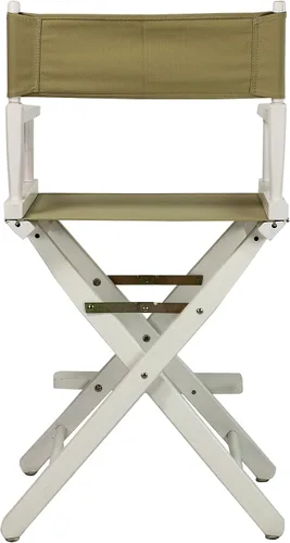 Miniatura 3 de Casual Home - Silla de director de 24.0 in, marco blanco con lona bronceada, altura de mostrador