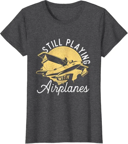 Miniatura 6 de Still Playing With Airplanes - Camiseta de control remoto RC Avión Piloto, Negro