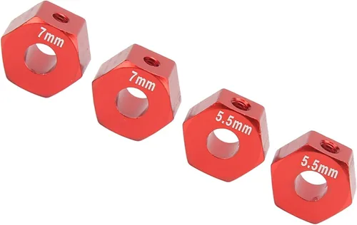 Miniatura 2 de Cubo de rueda RC, 4 piezas de aleación de aluminio RC hexagonal, cubo de neumático de vehículo RC, juego de accesorios para 1/10 Slash 4x4 rustler
