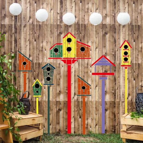 Miniatura 2 de Plantillas de valla de jardín para exteriores, plantillas de casa de pájaros grandes, plantilla de dibujo reutilizable para valla de jardín