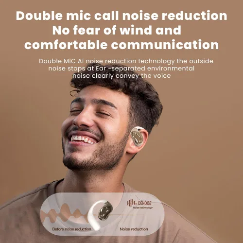 Miniatura 4 de Auriculares de oreja abierta, ultra cómodos, inalámbricos Bluetooth 5.4, auriculares sobre la oreja con pantalla táctil inteligente ganchos