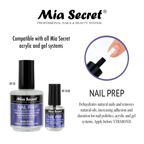 Miniatura 3 de Mia Secret Preparación profesional de uñas natural deshidratada y extra enlace, juego de imprimación sin ácidos, imprimación de unión superior