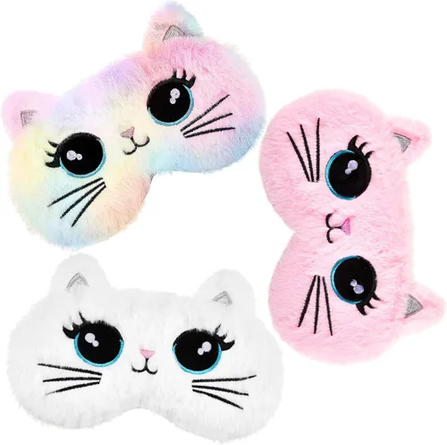 Miniatura 13 de Geyoga 3 piezas de antifaz de sueño para niños, niñas, cubierta suave para los ojos para dormir, cubierta de ojos para los ojos para niños Colorido