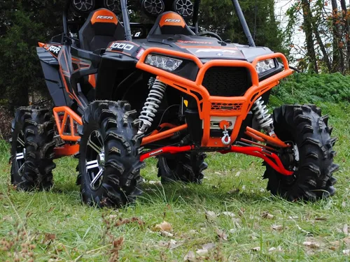 Miniatura 2 de SuperATV Brazos en A de alta distancia para Polaris RZR XP 1000 / XP 4 1000 2014-2023 Rojo Brazos inferiores ajustables Espacio libre