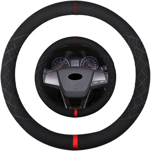 Miniatura 38 de Funda de volante de ante K LAKEY, compatible con Dodge Avenger Grand Caravan Challenger Charger, cubierta de volante deportiva antideslizante