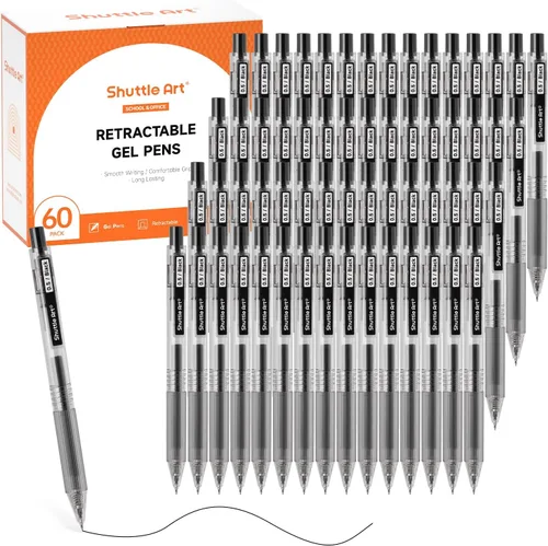 Miniatura 11 de Shuttle Art Ink Glide Series - Paquete de 15 bolígrafos de tinta de gel de punta fina retráctiles de 0.020 in, secado rápido, impermeables