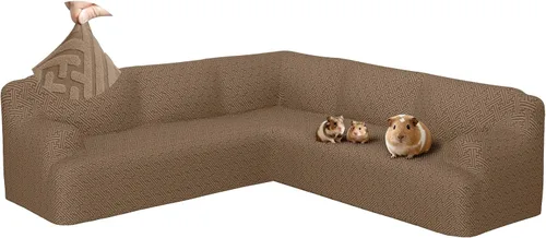 Miniatura 16 de Fundas para sofá seccional en forma de L de 1 pieza, fundas de esquina elásticas para sofá, funda de sofá antideslizante, lavable, fundas de sofá