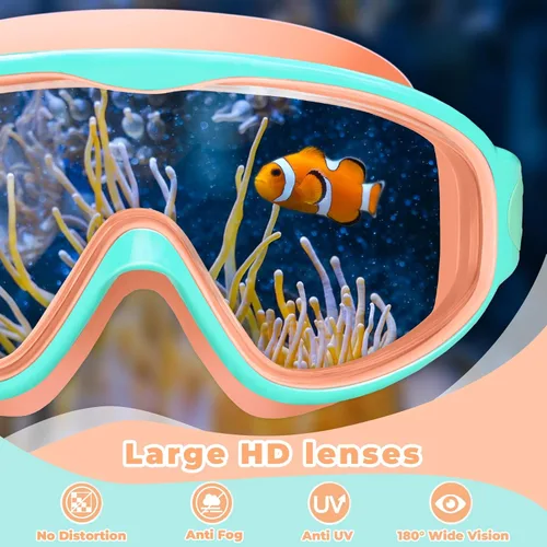 Miniatura 3 de Keary - Paquete de 2 gafas de natación para niños de 3 a 15 años, protección ultravioleta, antivaho, para piscina, agua, para niños, niñas, jóvenes