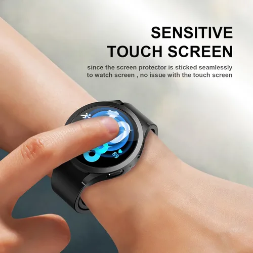 Miniatura 3 de [2+4] Paquete para Samsung Galaxy Watch FE/Galaxy Watch 5/Galaxy Watch 4 de 1.575 pulgadas, carcasa protectora de policarbonato duro + película