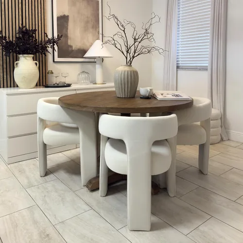 Miniatura 13 de Modern Barrel - Silla de comedor tapizada con brazos, cómoda silla auxiliar de terciopelo para sala de estar, oficina en casa, recepción