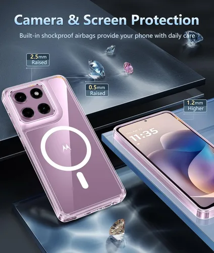 Miniatura 960 de FNTCASE Funda para iPhone 13 Pro-Max: Fundas magnéticas transparentes compatibles con Magsafe Slim anti amarillamiento protección contra caídas