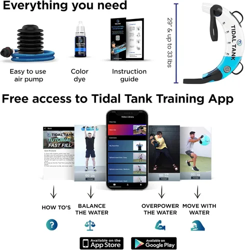 Miniatura 5 de Tidal Tank Tube - La bolsa Aqua Bag original - Bolsa de peso de agua de hasta 49 libras - Bolsas de arena ajustables para entrenamiento alternativo