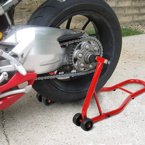 Miniatura 8 de Safstar Soporte para motocicleta o bicicleta deportiva con brazo oscilante para tienda de autos y bicicletas, Rojo