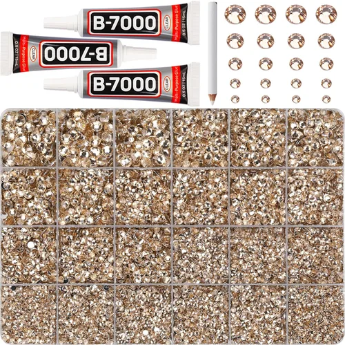 Miniatura 21 de Pegamento para Gemas b7000 con 7500 Piezas de Diamantes de Imitación Rojos para Manualidades, Ropa, Tela, Cristales de Parte Plana para Zapatos
