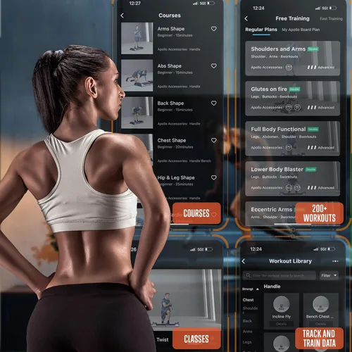 Miniatura 4 de SQUATZ Apollo Board Mini: máquina de cable inteligente de resistencia de 150 libras, entrenador funcional para entrenamientos de cuerpo completo