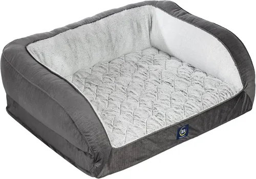 Miniatura 8 de Serta Cama ortopédica acolchada tipo sofá para perros - Marrón chocolate (Pequeño)