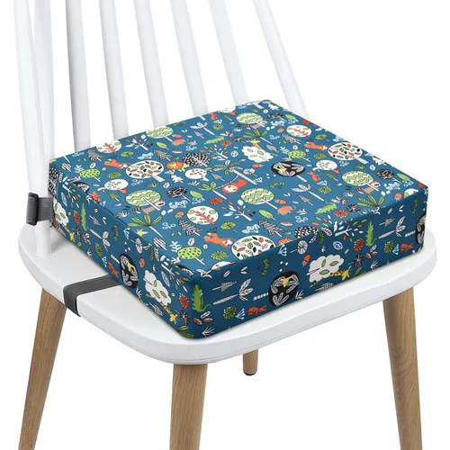 Miniatura 12 de Asiento elevador para niños o niñas, con hebilla de seguridad, lavable, de poliuretano, con 2 correas, para mesa de comedor, cojín elevador