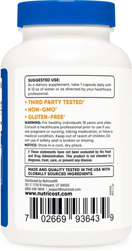 Miniatura 3 de Nutricost Selenio 200mcg, 240 cápsulas vegetales (2 botellas) - Sin OMG, sin gluten, L-selenometionina