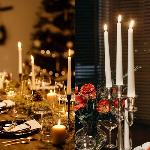 Miniatura 4 de Velas cónicas sin goteo – Velas blancas sin perfume a granel – Palitos de vela de larga duración de 7.5 – 8 horas – para candelabros, mesa