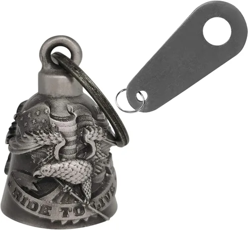 Campana de motocicleta con colgador para motociclista, campanas de motociclista de buena suerte y accesorios de motocicleta, campana de la suerte