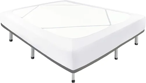 Miniatura 13 de Biscaynebay - Cubierta decorativa para somier tamaño Twin y Twin XL, falda de cama elástica de punto de jersey negro de lujo, envoltura de 4 lados