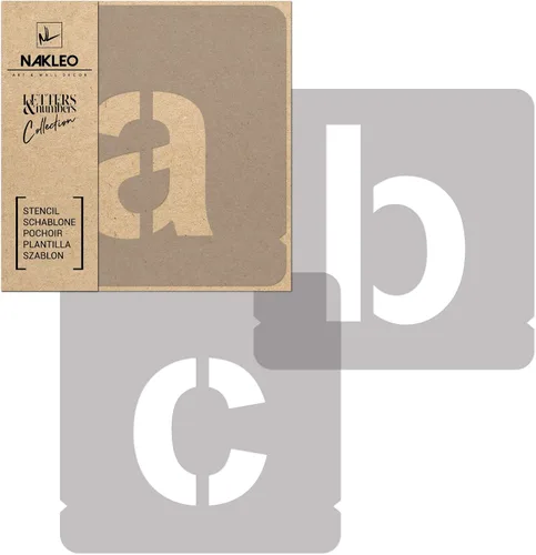 Miniatura 13 de NAKLEO 42 plantillas de plástico de letras y números para manualidades, reutilizables de 2 pulgadas, letras para pintar, alfabeto, plantilla, arte