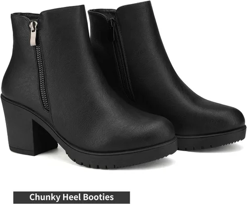 Miniatura 3 de DREAM PAIRS - Botines para mujer, de invierno y tacón bajo grueso