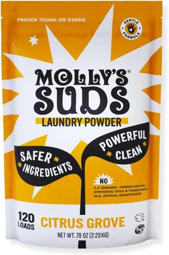 Detergente Molly's Suds para ropa original en polvo | Detergente en polvo para ropa limpia para pieles sensibles | Ingredientes simples y efectivos,