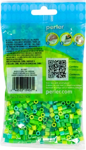 Miniatura 2 de Perler Cuentas fusibles para manualidades, 1000 unidades, verde joya