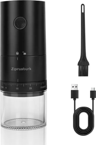 First Grind - Molinillo de café recargable mientras se carga, molienda 1.7 veces más rápida con molinillo de café eléctrico portátil con 38 ajustes