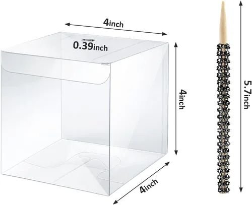 Miniatura 3 de MGWOTH Cajas para Manzanas Acarameladas con Agujero para Palo Brillante, Paquete de 20 Kit de Envoltura para Manzanas de Caramelo con Contenedores