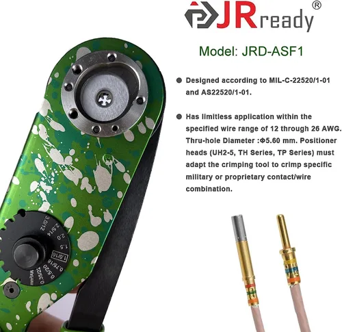 Miniatura 3 de JRready ST2165 M22520/1-01 Kit de herramientas de crimpado NEW-ASF1G Herramienta de crimpado con ajuste de tornillo universal UF2-5 y PH102