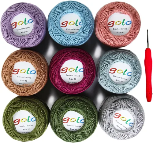 Miniatura 30 de Golo - 3 bolas de hilo de ganchillo tamaño 10, hilo de crochet para tejer a mano 102
