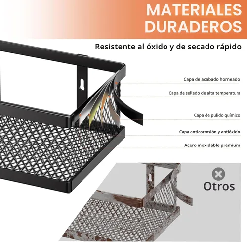 Miniatura 5 de Soporte de pared para especias, paquete de 4 organizadores de puerta de despensa y cestas de almacenamiento colgantes para montaje en pared, estante