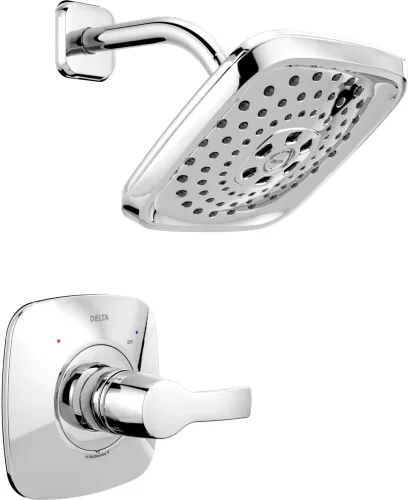 Miniatura 6 de Delta Faucet Tesla 14 Series - Kit de molduras de ducha de una sola función con cabezal de ducha táctil H2Okinetic de tres pulverizadores, acero