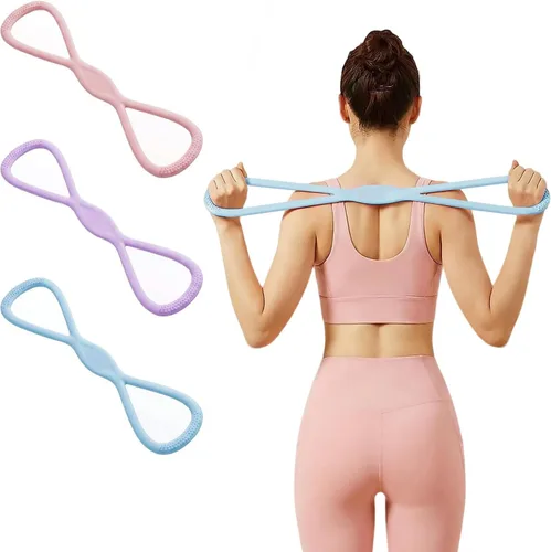 Bandas de Resistencia, Bandas de Resistencia Figura 8 para Mujeres y Hombres, Banda de Resistencia de Goma en Forma de 8 para Brazos, Espalda,