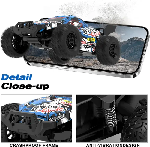 Miniatura 5 de 1:32 de alta velocidad 15.5 mi/h (pico) Monster Auto de control remoto con luces LED, velocidad/dirección ajustable Drift RC coche con batería