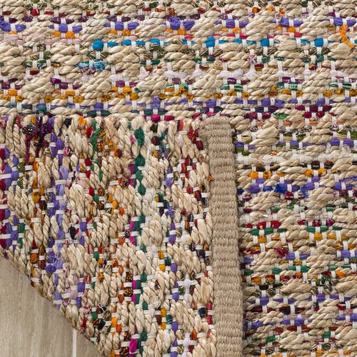 Miniatura 5 de SAFAVIEH Alfombra de área de 8 x 10 pies – Colección Cape Cod – Grande – Rojo y natural, yute trenzado hecho a mano, ideal para sala de estar